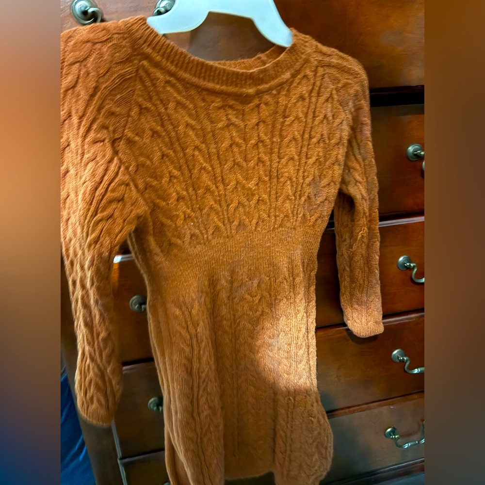Cozy Cable Knit Sweater dresse- Brown